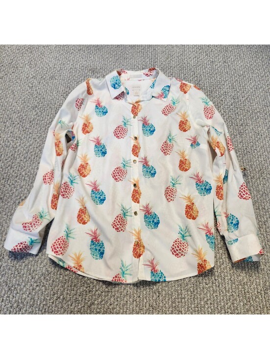 Chico's Tops - Chico's Pineapple Print Button-Up Multicolor Shirt Size 1